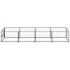 Black Steel Dog Kennel - 43 Square Foot Outdoor Pen