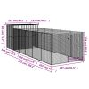 Galvanized Steel Dog House with Run - 84 x 260 Inch