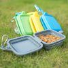 ALL4U Collapsible Silicone Double Dog Bowl with Clip