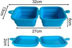 ALL4U Collapsible Silicone Double Dog Bowl with Clip