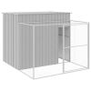 Light Gray Steel Dog House & Run 84 x 100 Inch