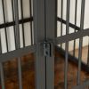 Wrought Iron Dog Crate Side Table with Openable Top