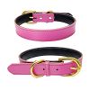 Genuine Leather Padded Wide Dog Collar - Waterproof