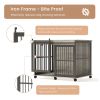 Rustic Brown Dog Crate Furniture with Sliding Iron Door