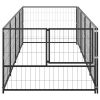 Black Steel Dog Kennel - 43 Square Foot Outdoor Pen