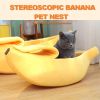 Banana-Shaped Plush Pet Bed Cave for Cats & Small Dogs
