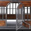 46 Inch Furniture Style Heavy Duty Dog Crate with Wheels