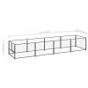 Black Steel Dog Kennel - 43 Square Foot Outdoor Pen