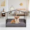 Wicker Outdoor Dog House with Weatherproof Roof - Large