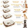 Fleece-Lined Puppy Dog Bed - Small, Warm Gray