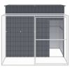 Anthracite Steel Dog House & Run 84.3 x 99.6 Inch