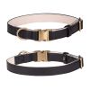 Soft Padded Leather Dog Collar with Metal Buckle