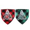 Red Plaid Christmas Dog Bandana 2-Pack - Santa & Snowman