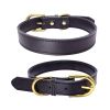 Genuine Leather Padded Wide Dog Collar - Waterproof