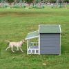 Log Cabin Wooden Dog House with Porch for Medium Dogs