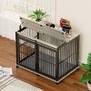 Rustic Brown Dog Crate Furniture with Sliding Iron Door