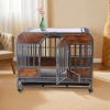 37 Inch Furniture Style Heavy Duty Dog Crate with Wheels