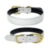 Genuine Leather Padded Wide Dog Collar - Waterproof