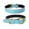 Genuine Leather Padded Wide Dog Collar - Waterproof