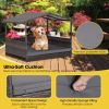 Wicker Outdoor Dog House with Weatherproof Roof - Large
