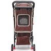 ALL4U Foldable Dog Stroller with Zipper Entry & Basket