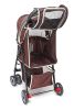 ALL4U Foldable Dog Stroller with Zipper Entry & Basket