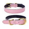 Genuine Leather Padded Wide Dog Collar - Waterproof