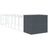 Anthracite Steel Dog House with Extended Mesh Run 84 Inch