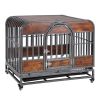 46 Inch Furniture Style Heavy Duty Dog Crate with Wheels