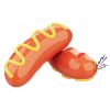 Sausage TPR Dental Chew Toy with Hidden Squeaker