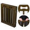 4-Panel Folding Solid Pine Dog Gate with Lockable Door