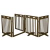 4-Panel Folding Solid Pine Dog Gate with Lockable Door