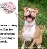 Spiked Microfiber Leather Dog Collar with Squeak Ball