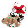 Festive Duck-Style Plush Squeaky Dog Toy with Rope