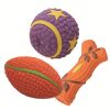ALL4U Squeaky Latex Football Fetch Ball for Puppies