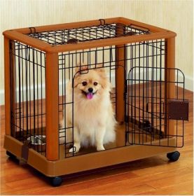 Richell Rubberwood Portable Dog Pen for Small Breeds (Option: Small)