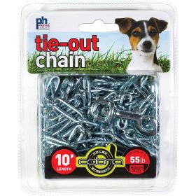 Prevue 10 Ft Zinc-Plated Dog Tie-Out Chain & Cable (Option: out Chain Medium Duty)