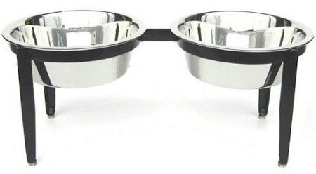 Visions Elevated Double Dog Feeder - UV-Resistant Iron (Option: Small)